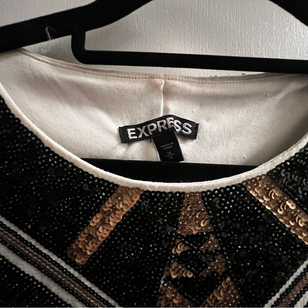 Express Stunning Aztec Sequin Women’s Medium Mini Dress - Picture 6 of 16